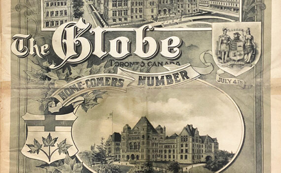 Illustrated front page of a newspaper